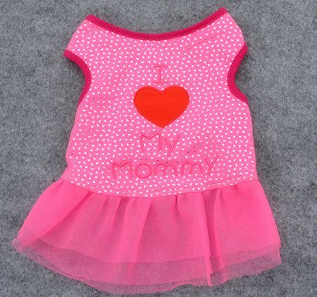 HKM-8582845 Cute Embroidered Cotton Skirt for Puppies