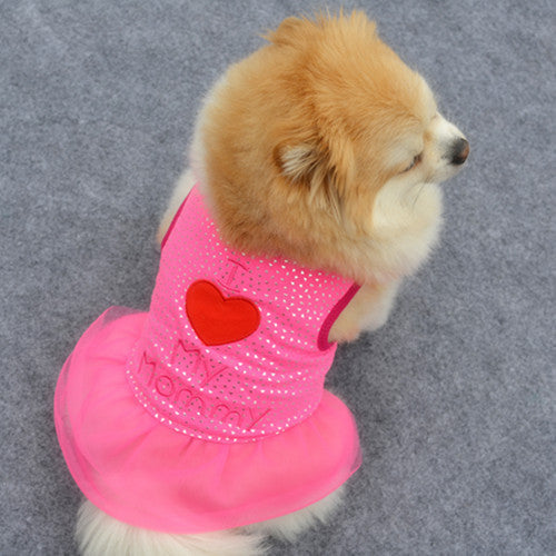 HKM-8582845 Cute Embroidered Cotton Skirt for Puppies