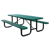 HKM-858387 Commercial Steel Picnic Table and Bench Set for Outdoor Dining and Events