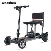 HKM-858387 Lightweight 4-Wheel Electric Mobility Scooter for Outdoor Travel, Foldable, 18KM Range, Brushless Motor, Waterproof