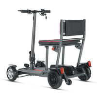 HKM-858387 Lightweight 4-Wheel Electric Mobility Scooter for Outdoor Travel, Foldable, 18KM Range, Brushless Motor, Waterproof