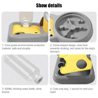 HKM-8584253 2-in-1 Pet Feeder Bowl and Water Dispenser with 15-Degree Tilt Design for Cats and Small Dogs