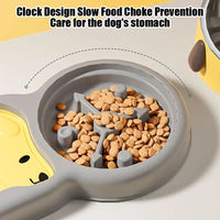 HKM-8584253 2-in-1 Pet Feeder Bowl and Water Dispenser with 15-Degree Tilt Design for Cats and Small Dogs