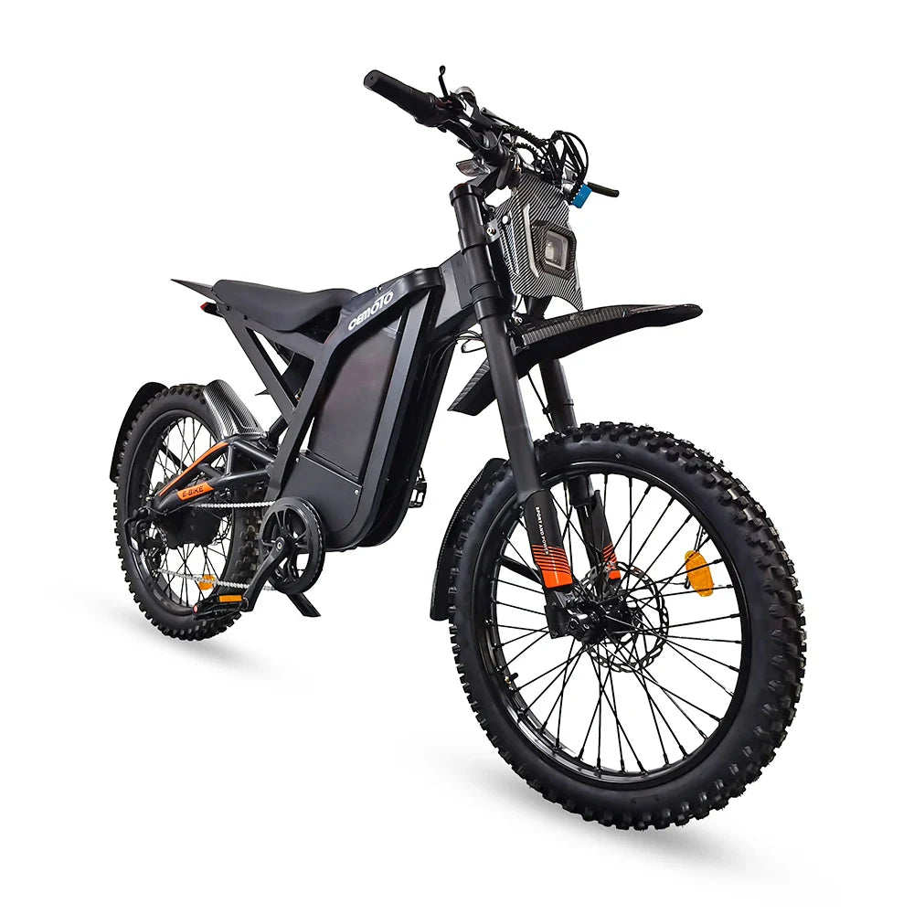 HKM-858451 2000W 48V Electric Mountain Bike with 30AH Lithium Battery, 14-inch Fat Tires, Hydraulic Disc Brakes, 7-Speed Gears