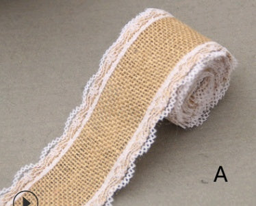 HKM-858451 5CM Wide Jute Lace Roll for DIY Crafts and Home Decor