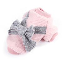 HKM-8584637 Brushed Cloth Bow Pet Clothes - Adjustable Size for Comfort and Style