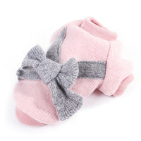 HKM-8584637 Brushed Cloth Bow Pet Clothes - Adjustable Size for Comfort and Style