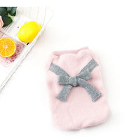 HKM-8584637 Brushed Cloth Bow Pet Clothes - Adjustable Size for Comfort and Style