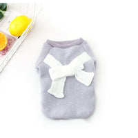 HKM-8584637 Brushed Cloth Bow Pet Clothes - Adjustable Size for Comfort and Style