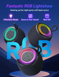 HKM-858515 Portable Bluetooth Speaker with RGB Lighting, Hi-Fi Sound, IPX6 Waterproof, Lightweight Design