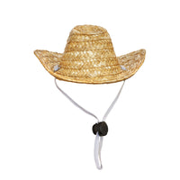 HKM-8585277 Pet Cat Cowboy Straw Hat - Stylish Brown Cowboy Hat for All Seasons, Free Size
