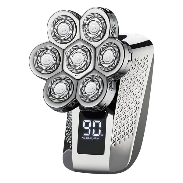 HKM-858579 5 in 1 Rechargeable Electric Rotary Head Shaver with Precision Trimmer and Waterproof Grooming Kit