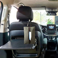 HKM-858579 Retro Canvas Paper Towel Cover with Detachable Bag for Car Seat Storage