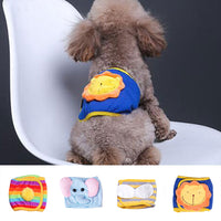 HKM-8586045 Menstrual Safety Pants for Pets in Fun Cartoon Patterns – Cotton, Various Sizes Available