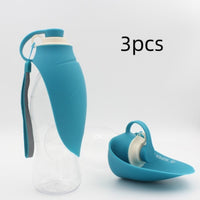 HKM-8586301 Portable Leak-Proof Pet Water Dispenser with Drinking Cup and Bowl - 580ml Capacity