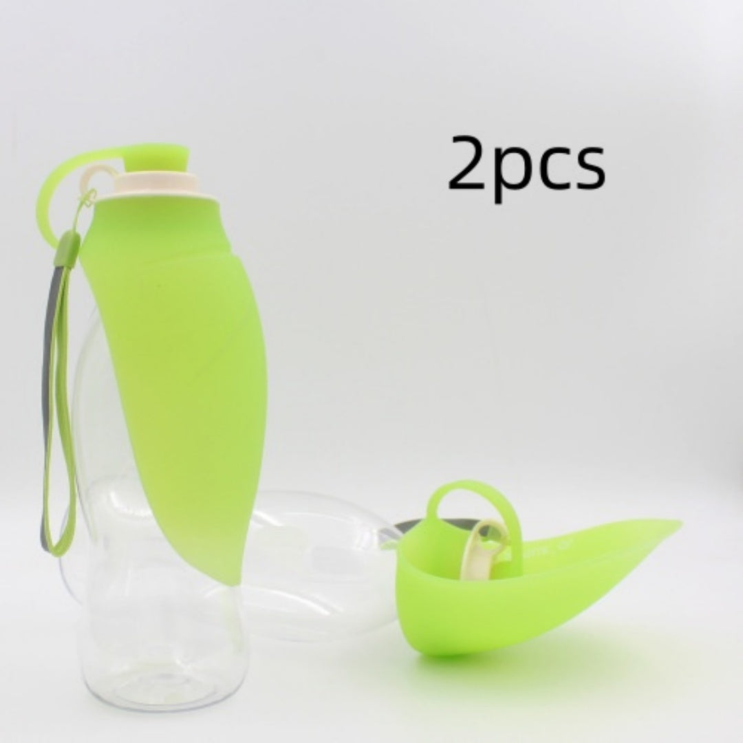HKM-8586301 Portable Leak-Proof Pet Water Dispenser with Drinking Cup and Bowl - 580ml Capacity