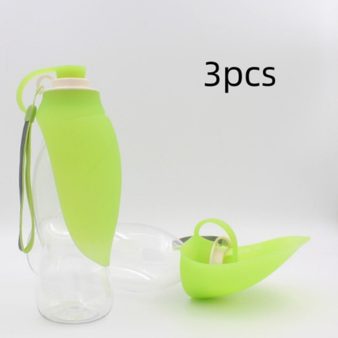 HKM-8586301 Portable Leak-Proof Pet Water Dispenser with Drinking Cup and Bowl - 580ml Capacity