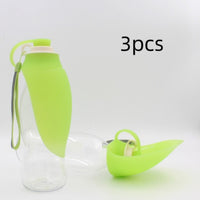 HKM-8586301 Portable Leak-Proof Pet Water Dispenser with Drinking Cup and Bowl - 580ml Capacity