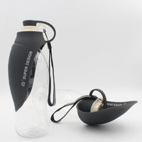 HKM-8586301 Portable Leak-Proof Pet Water Dispenser with Drinking Cup and Bowl - 580ml Capacity