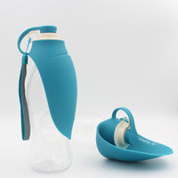 HKM-8586301 Portable Leak-Proof Pet Water Dispenser with Drinking Cup and Bowl - 580ml Capacity