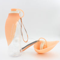 HKM-8586301 Portable Leak-Proof Pet Water Dispenser with Drinking Cup and Bowl - 580ml Capacity