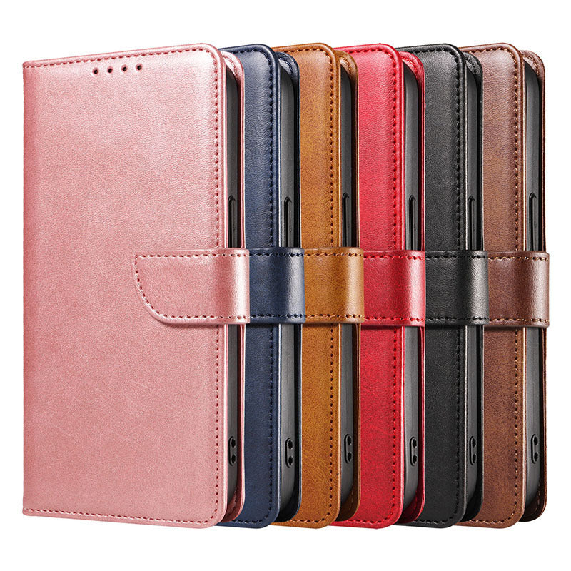 HKM-858771 Cow Print Leather Flip Phone Case for iPhone Models - Multiple Colors Available