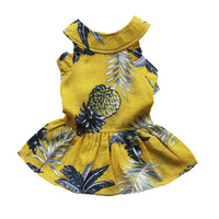 HKM-8587837 Cotton Princess Dress in White and Yellow - Hiromi Style Skirt with Sizes XS to XL