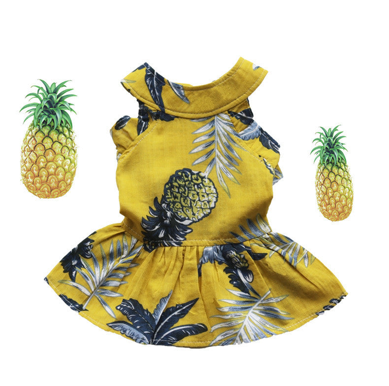 HKM-8587837 Cotton Princess Dress in White and Yellow - Hiromi Style Skirt with Sizes XS to XL
