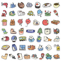 HKM-858835 Cartoon Animal Stickers for Luggage, Journals, and Scrapbooking - 100 Sheets, Cute PVC Adhesive Design