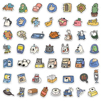 HKM-858835 Cartoon Animal Stickers for Luggage, Journals, and Scrapbooking - 100 Sheets, Cute PVC Adhesive Design