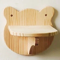 HKM-8589501 Wall-Mounted Solid Wood Cat Nest with Breathable Hemp Rope and Suspension Bridge Design