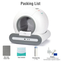 HKM-858963 Intelligent Automatic Self-Cleaning Cat Litter Box with 65L Capacity, Eco-friendly Round Design