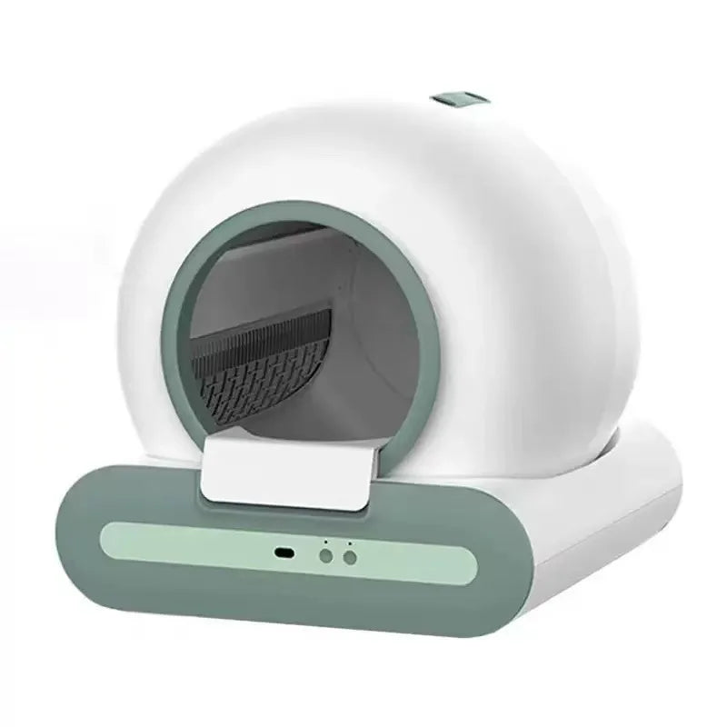HKM-858963 Intelligent Automatic Self-Cleaning Cat Litter Box with 65L Capacity, Eco-friendly Round Design