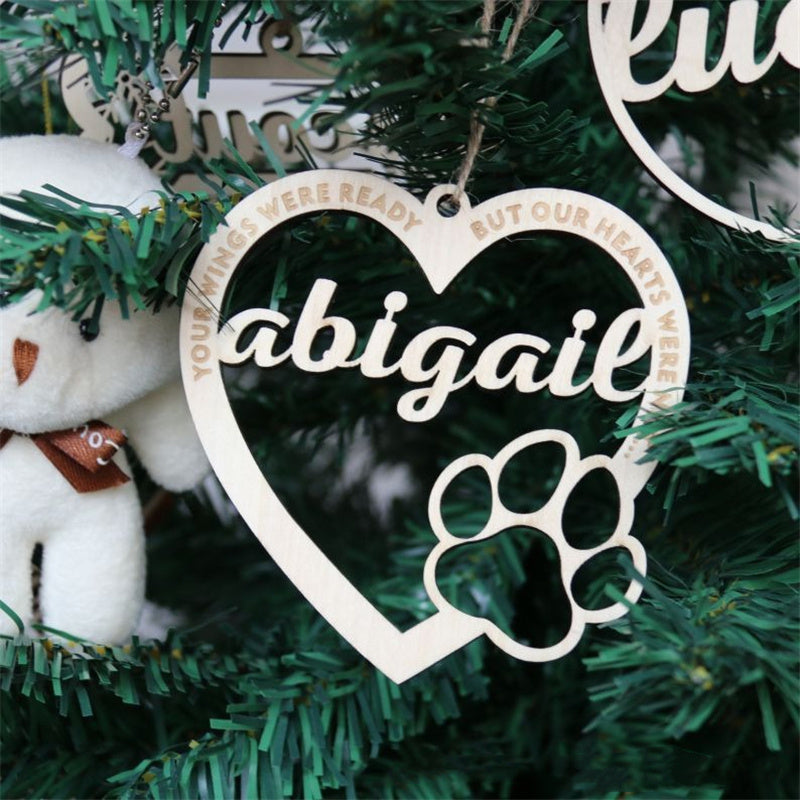 HKM-858963 Wooden Holiday Pendant - Christmas Tree, Paw Prints, Cat Faces & More, 100mmX100mm