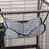 HKM-8589885 Metal Small Animal Cage with 4 Tiers, Removable Tray, Rolling Design, Hammock Included, for Ferrets, Chinchillas, and Sugar Gliders
