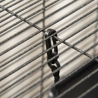 HKM-8589885 Metal Small Animal Cage with 4 Tiers, Removable Tray, Rolling Design, Hammock Included, for Ferrets, Chinchillas, and Sugar Gliders