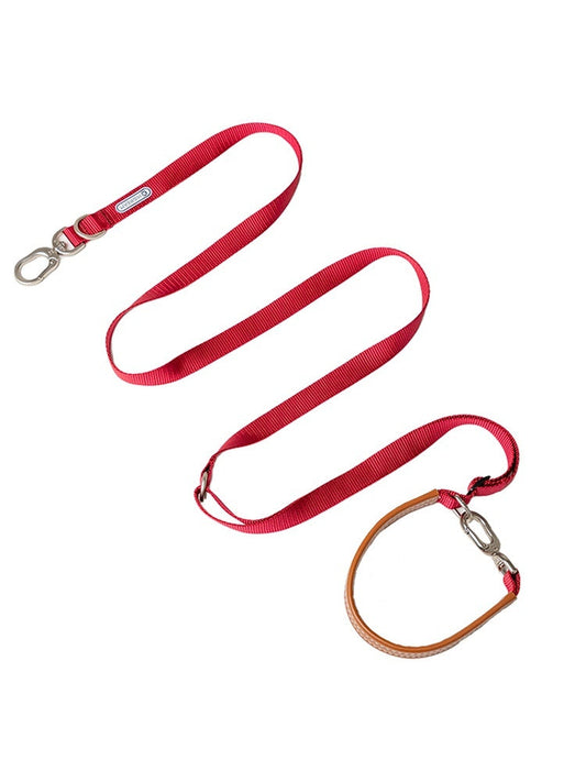 HKM-8590013 Durable Nylon Pet Traction Rope for Large Dogs - Available in Cardamom Red, Linen Green, Yunshan Blue (Length: 108-220cm, Width: 2.0cm)
