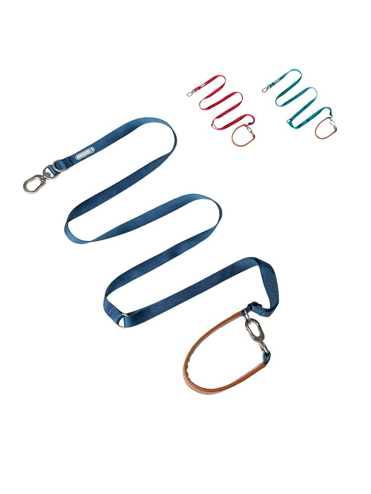 HKM-8590013 Durable Nylon Pet Traction Rope for Large Dogs - Available in Cardamom Red, Linen Green, Yunshan Blue (Length: 108-220cm, Width: 2.0cm)