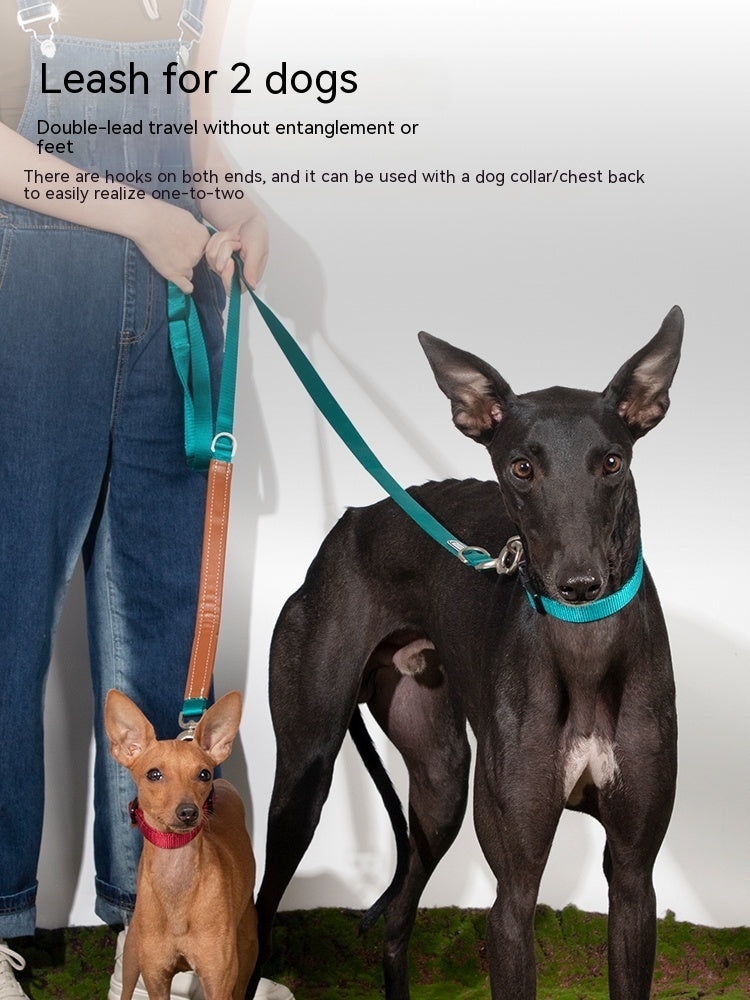 HKM-8590013 Durable Nylon Pet Traction Rope for Large Dogs - Available in Cardamom Red, Linen Green, Yunshan Blue (Length: 108-220cm, Width: 2.0cm)