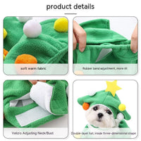 HKM-8590397 Funny Christmas Tree Costume for Cats and Dogs - Green Polyester Pet Clothing