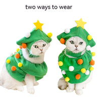 HKM-8590397 Funny Christmas Tree Costume for Cats and Dogs - Green Polyester Pet Clothing
