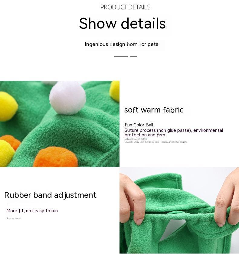 HKM-8590397 Funny Christmas Tree Costume for Cats and Dogs - Green Polyester Pet Clothing
