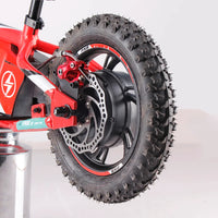 HKM-859091 12-Inch Lithium Battery Electric Kids Bike with 16-Inch Wheels and No Pedals, Steel Fork, and Alloy Frame