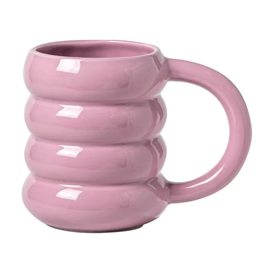 HKM-859091 Modern Ceramic Latte Mug with Donut Design - Ideal Gift for Couples