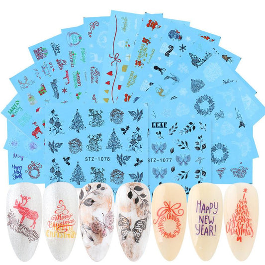HKM-859155 Lace Flower Nail Art Sticker Set - 18 to 68 Pieces in Colorful Designs