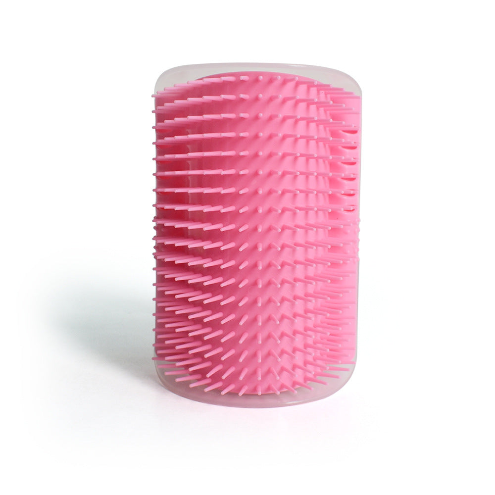 HKM-8591805 Cat Massage Rubbing Brush with Catnip ¨C Durable Plastic Hair Comb for Wall Corner Use