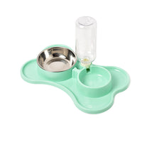 HKM-8592189 Automatic Dog Water Dispenser with Double Bowls - Plastic Pet Food and Water Station, 36x23x20.5cm