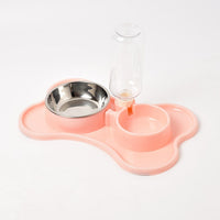 HKM-8592189 Automatic Dog Water Dispenser with Double Bowls - Plastic Pet Food and Water Station, 36x23x20.5cm