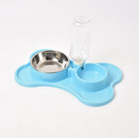HKM-8592189 Automatic Dog Water Dispenser with Double Bowls - Plastic Pet Food and Water Station, 36x23x20.5cm