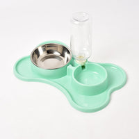 HKM-8592189 Automatic Dog Water Dispenser with Double Bowls - Plastic Pet Food and Water Station, 36x23x20.5cm
